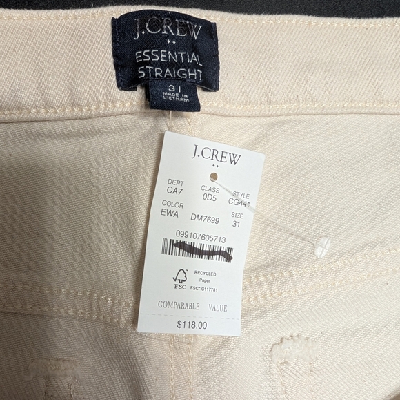 J. Crew Factory Beige All Day Stretch Essential Straight Leg Jeans Size 31 NWT - Picture 5 of 10